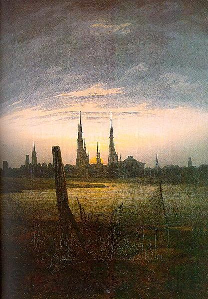 Caspar David Friedrich City at Moonrise